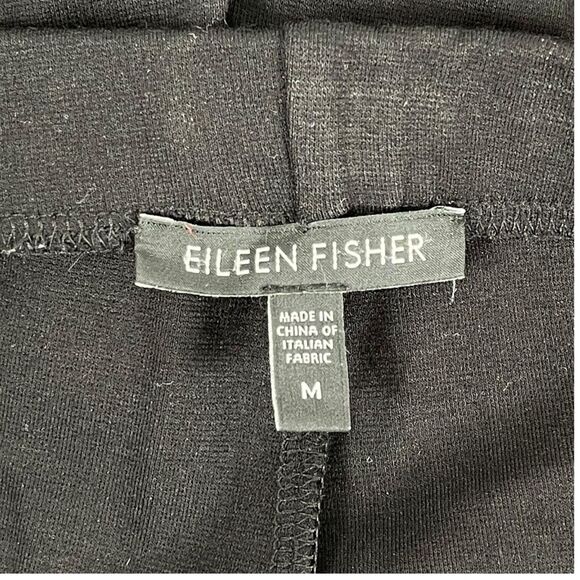 Eileen Fisher women’s size medium black wide leg cropped pull on pants - Picture 4 of 9